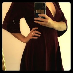 Asos velvet burgundy dress